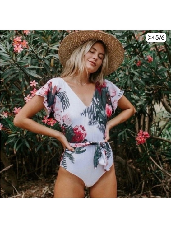 Albion Other - Albion White Floral One-Piece Swimsuit